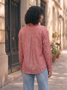 Dusty Rose Classic Button-Down Shirt with cuff sleeve