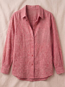 Dusty Rose Classic Button-Down Shirt with cuff sleeve